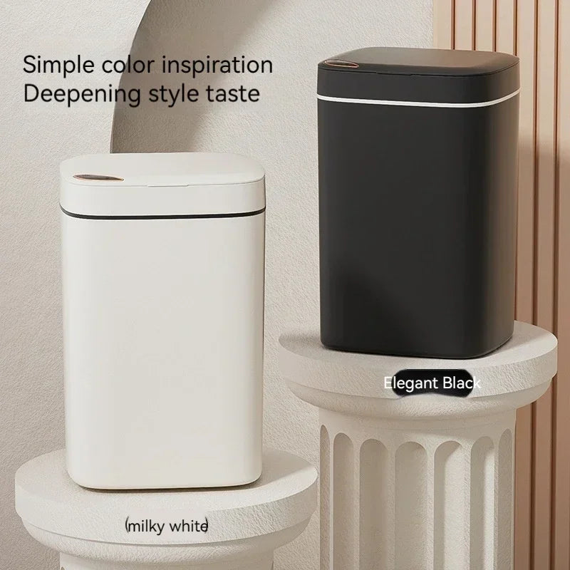 16L Smart Trash Can Automatic Sensor Trash Can Indoor Bathroom Crack Trash Can High Looking Anti-odor Household Products