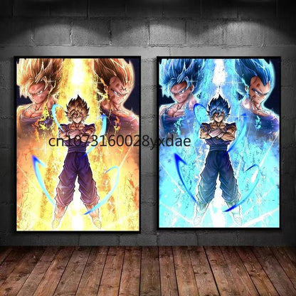 Classic High Quality Hot - blooded Anime Dragon Ball Goku Vegeta HD Poster Picture Living Home Decor Mural Painting Birthday Gifts - Kaiju Mafia