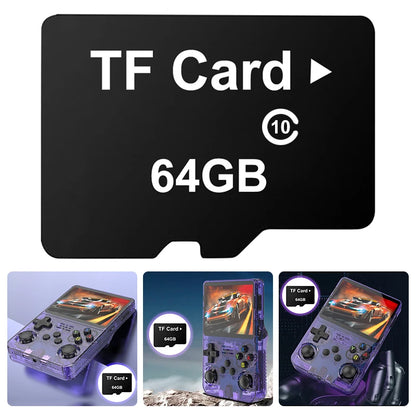 64G Game Card Built-in 15000+ Game Memory Card Support 10+ Emulators Gaming Memory Card for R36S Handheld Game Console