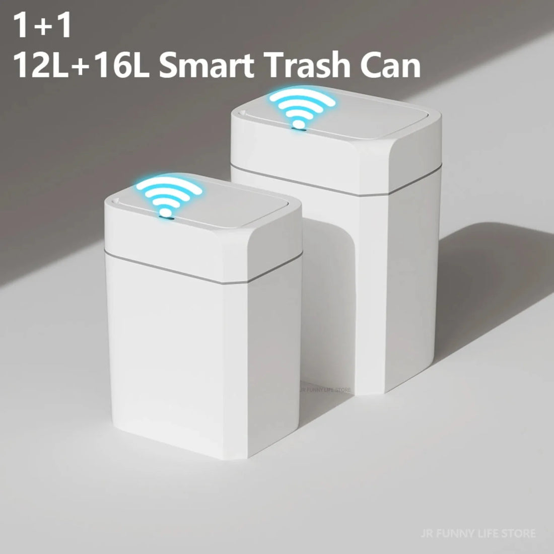 12L+16L Smart Sensor Trash Can Bathroom Anti odor Automatic Trash Bin For Toilet White Electric Wastebasket - Kaiju Mafia