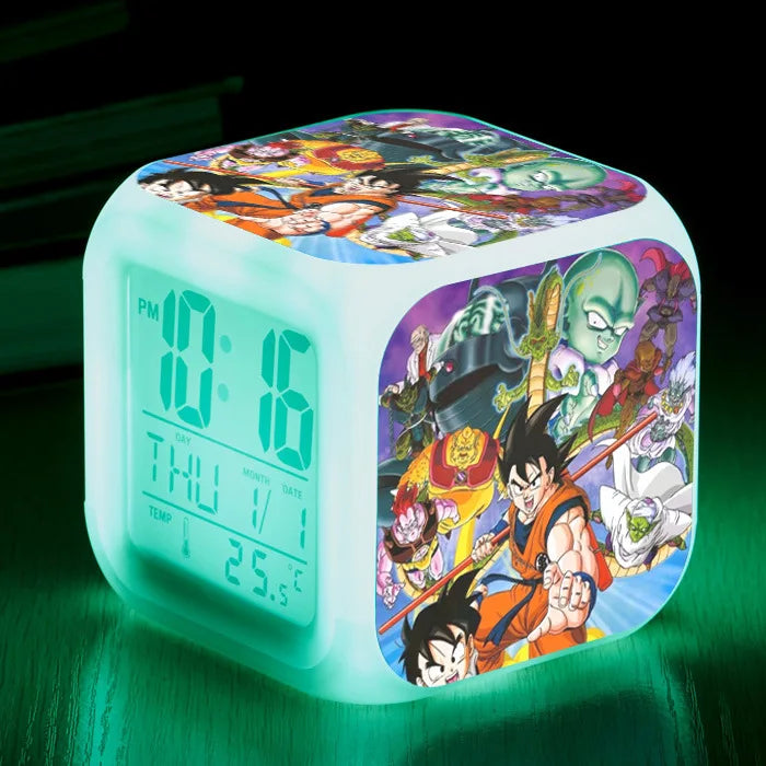 Dragon Ball LED Colorful Alarm Clock Creative Digital Electronic Clock Children&