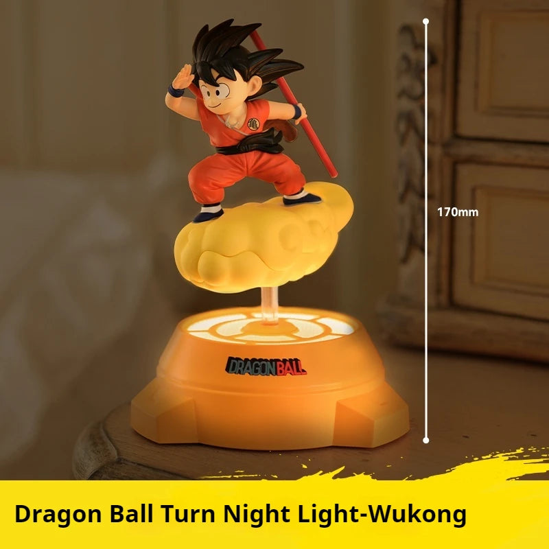 New Original Dragon Ball Anime Figure Goku Figure Rotating Night Light  Room Decoration Surrounding Ornaments Lamp Birthday Gift