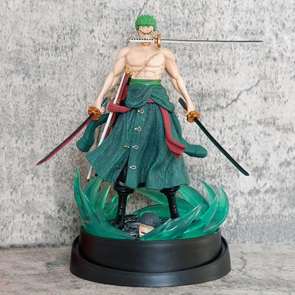 23cm One Piece Roronoa Zoro Figure Zoro Model Pvc Action Figures 2 Heads GK Model Collectible Green Decoration Children Gifts - Kaiju Mafia