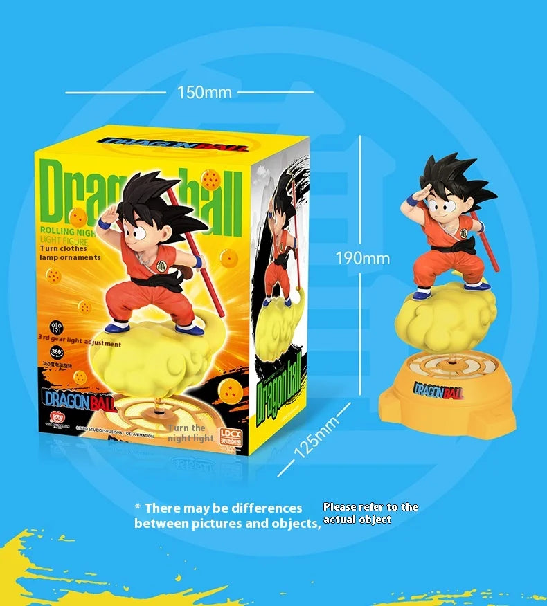 New Original Dragon Ball Anime Figure Goku Figure Rotating Night Light  Room Decoration Surrounding Ornaments Lamp Birthday Gift