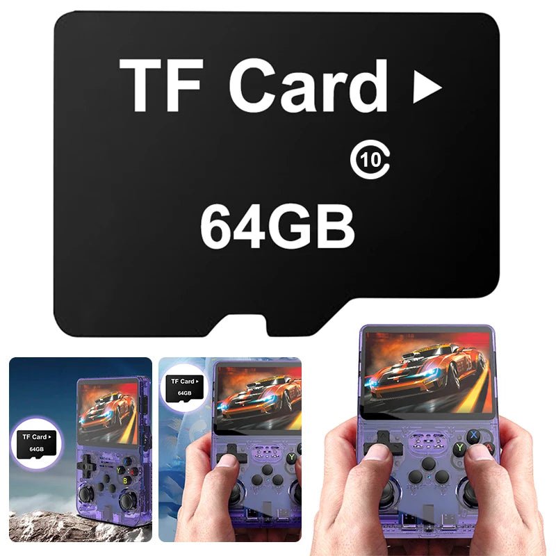 64G Game Card Built - in 15000+ Game Memory Card Support 10+ Emulators Gaming Memory Card for R36S Handheld Game Console - Kaiju Mafia