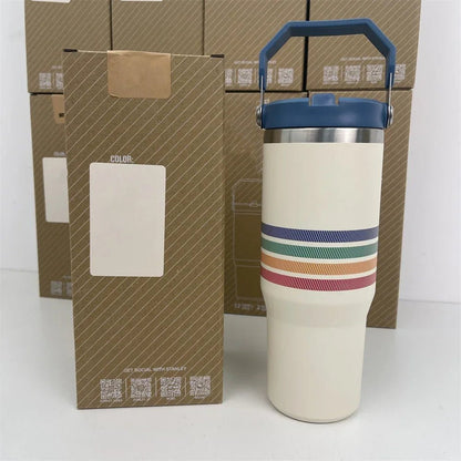 For Stanley Cup 30oz Iceflow Tumbler with Handle Stainless Steel Vacuum Insulated Car Mug Thermal Iced Travel Cup - Kaiju Mafia