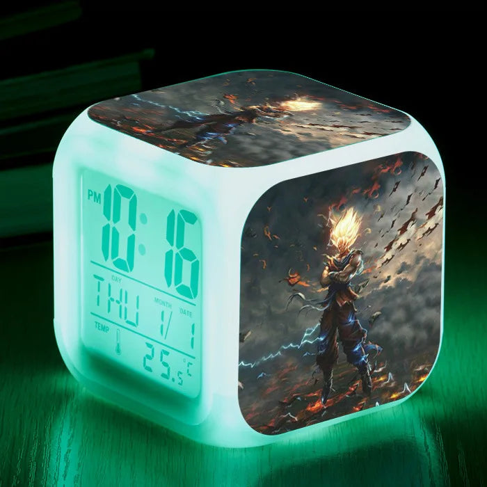 Dragon Ball LED Colorful Alarm Clock Creative Digital Electronic Clock Children&