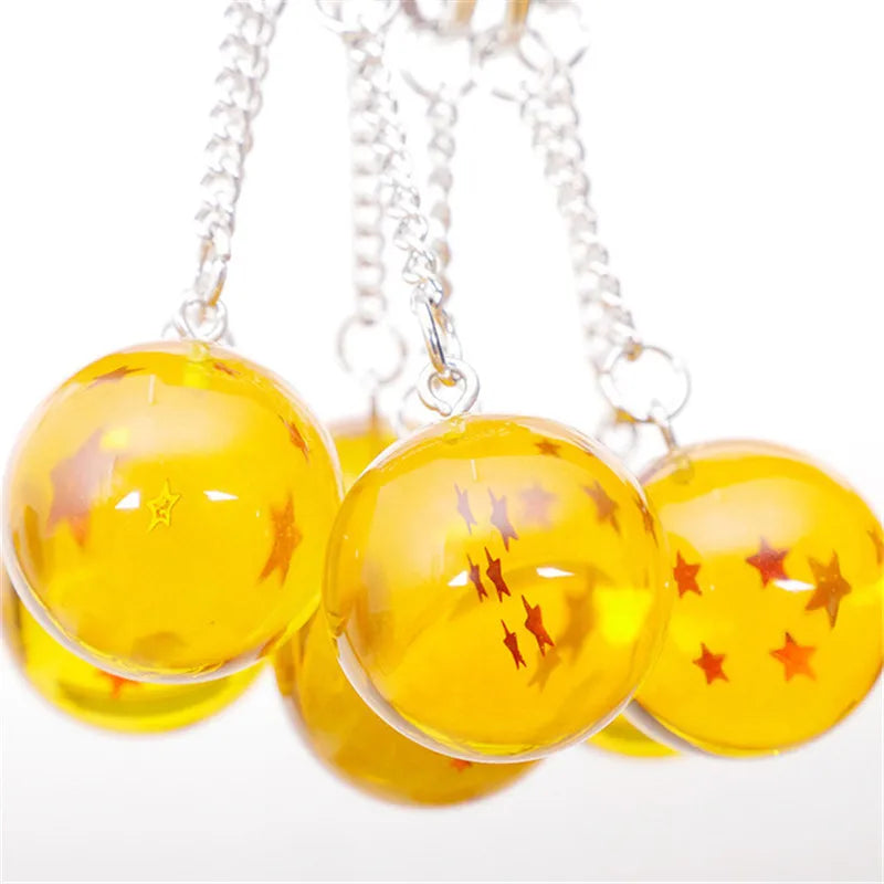 Anime Dragon 1-7 Stars Balls Keychain Charms Gokus Bead Pendant Key Chains Car Keyring Jewelry Cosplay Prop Accessories