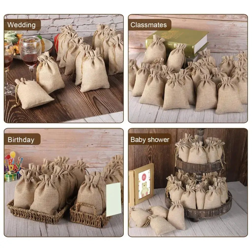 Burlap Drawstring Gift Bags - Kaiju Mafia