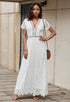 V Neck Fashion White Fairy Lace Dress Short Sleeve - Kaiju Mafia