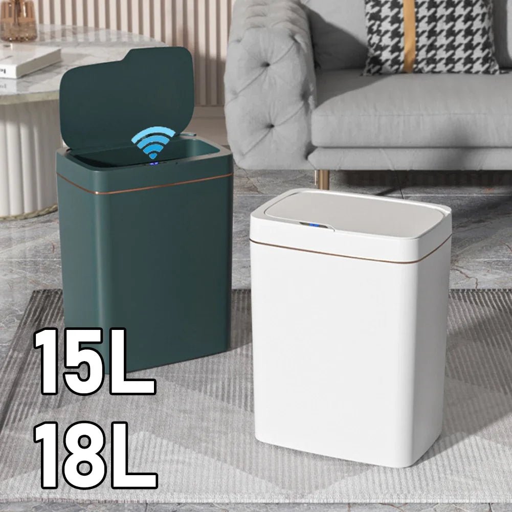 15/18L Smart Sensor Trash Can Waterproof Intelligent Touchless Trash Can Quiet Auto Motion Sensor Rubbish for Kitchen Bathroom - Kaiju Mafia