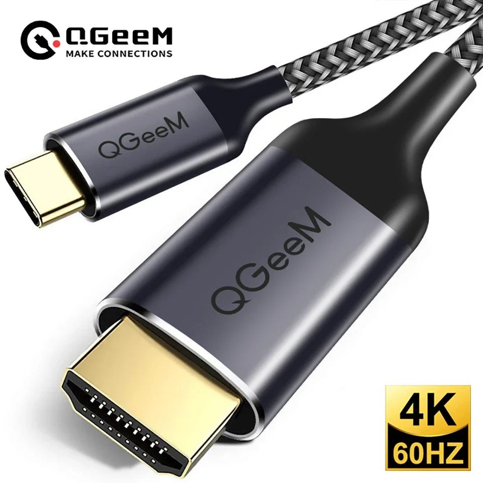 QGeeM USB C to HDMI Cable 4K Type C HDMI Thunderbolt for MacBook Samsung Huawei USB C HDMI Cable HDMI Adapter USB Type C to HDMI - Kaiju Mafia