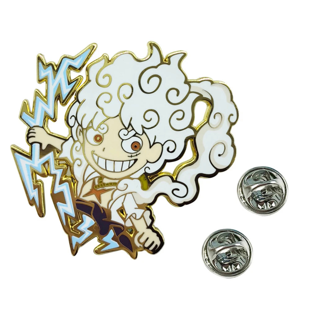 Anime ONE PIECE Nika Monkey D. Luffy Cosplay Props Metal Badge Pin Alloy Brooch Accessories