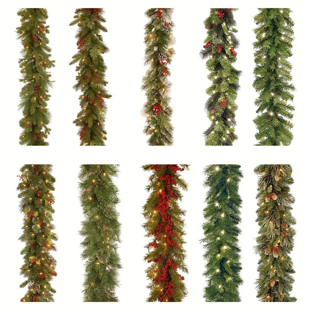 Christmas Pine Vine Garland with Red Berries - Kaiju Mafia