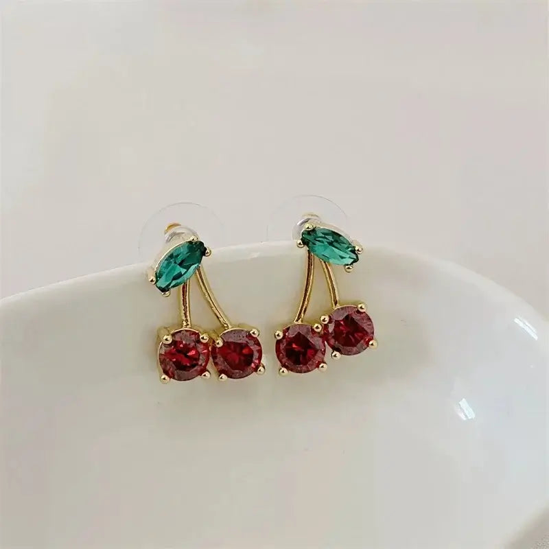 Red Cherry Crystal Earrings