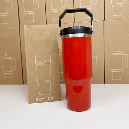 For Stanley Cup 30oz Iceflow Tumbler with Handle Stainless Steel Vacuum Insulated Car Mug Thermal Iced Travel Cup - Kaiju Mafia
