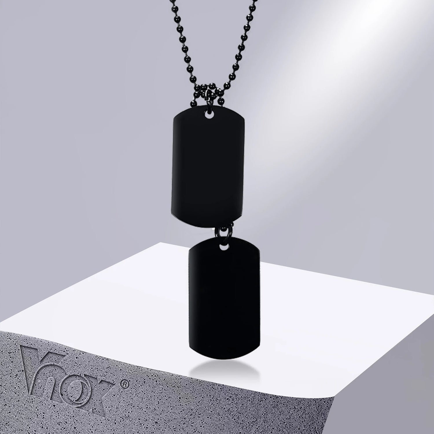 Vnox Double Dog Tag Necklace