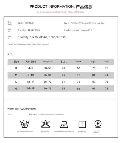 Fashion Pure Color Zipped Stand Collar Sleeveless Leotard Women&