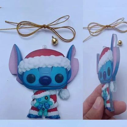 Disney Cartoon 2D PVC Decoration Stitch Mickey Mouse Children Backpack Pendant Cartoon Car Ornaments Christmas Hanging Ornaments - Kaiju Mafia