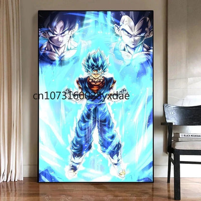 Classic High Quality Hot - blooded Anime Dragon Ball Goku Vegeta HD Poster Picture Living Home Decor Mural Painting Birthday Gifts - Kaiju Mafia