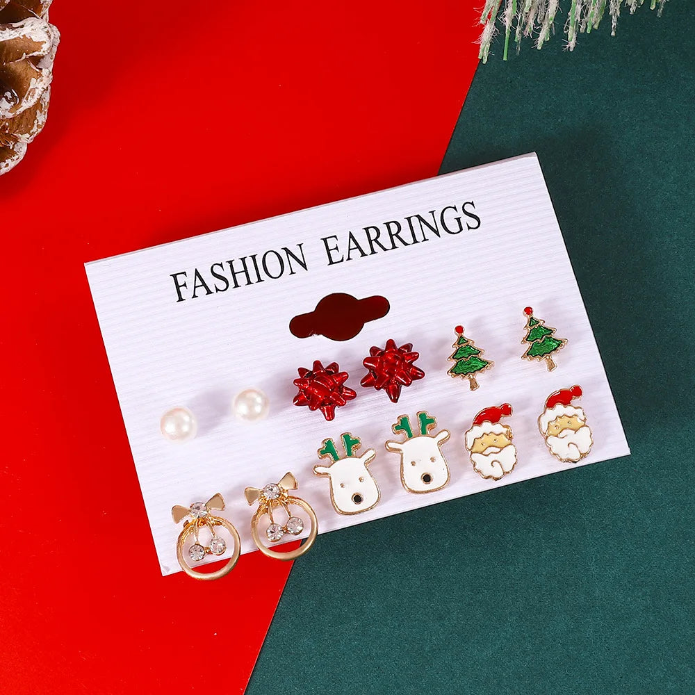 Christmas Earrings Set Women