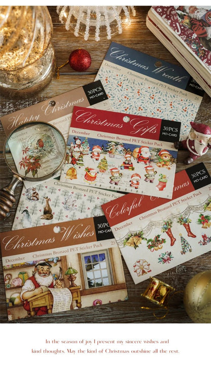 Christmas Bronzing Craft Stickers - Kaiju Mafia