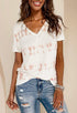 Tie - Dye Summer Silm V Neck Tops Print Short Sleeve T-shirt - Kaiju Mafia
