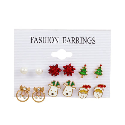 Christmas Earrings Set Women