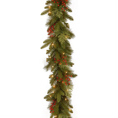 Christmas Pine Vine Garland with Red Berries - Kaiju Mafia
