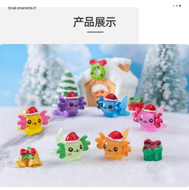 Christmas Axolotl Miniatures - Kaiju Mafia
