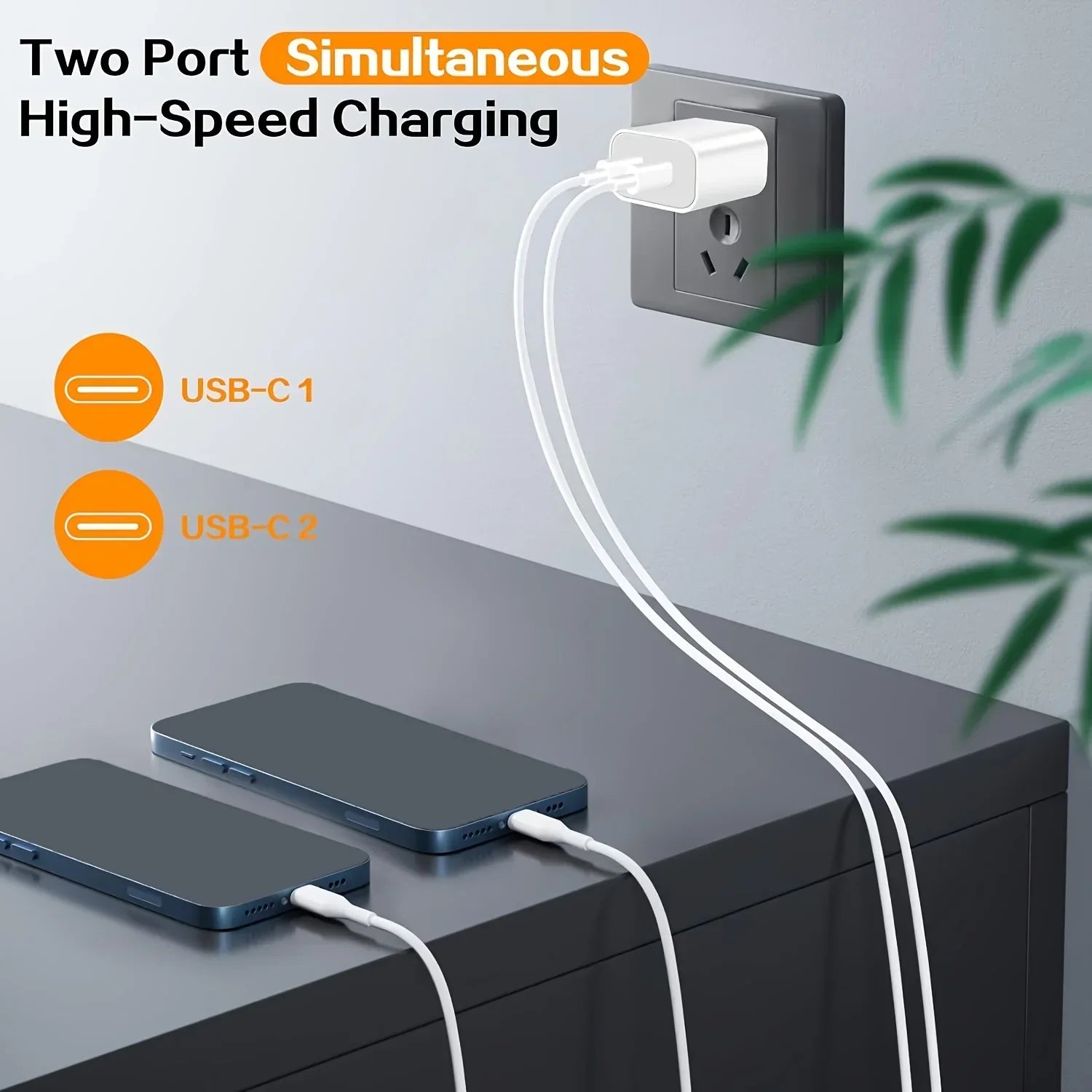 For iPhone Charger, 20W Dual port PD power adapter block with 6FT  cable For iPhone 14/13/12/11/Pro/Pro Max/Mini/XS Max/XR/x