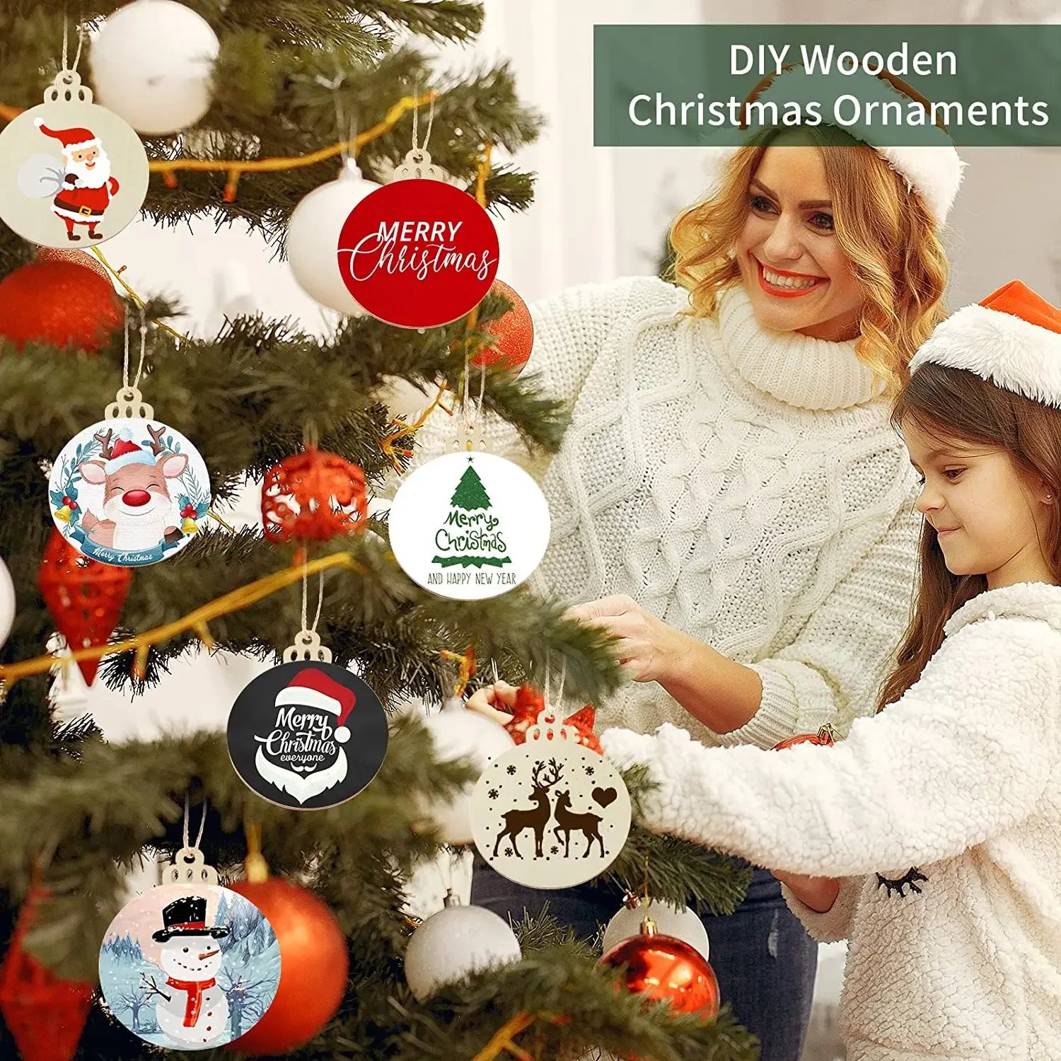 Christmas Wooden Slices Ornaments