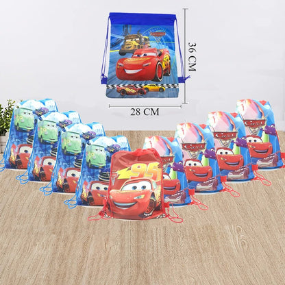 1pc Disney Cars Storage Bag Nonwoven Lightning McQueen Drawstring Bags Party Decoration Kids Birthday Christmas Gift Supplies - Kaiju Mafia