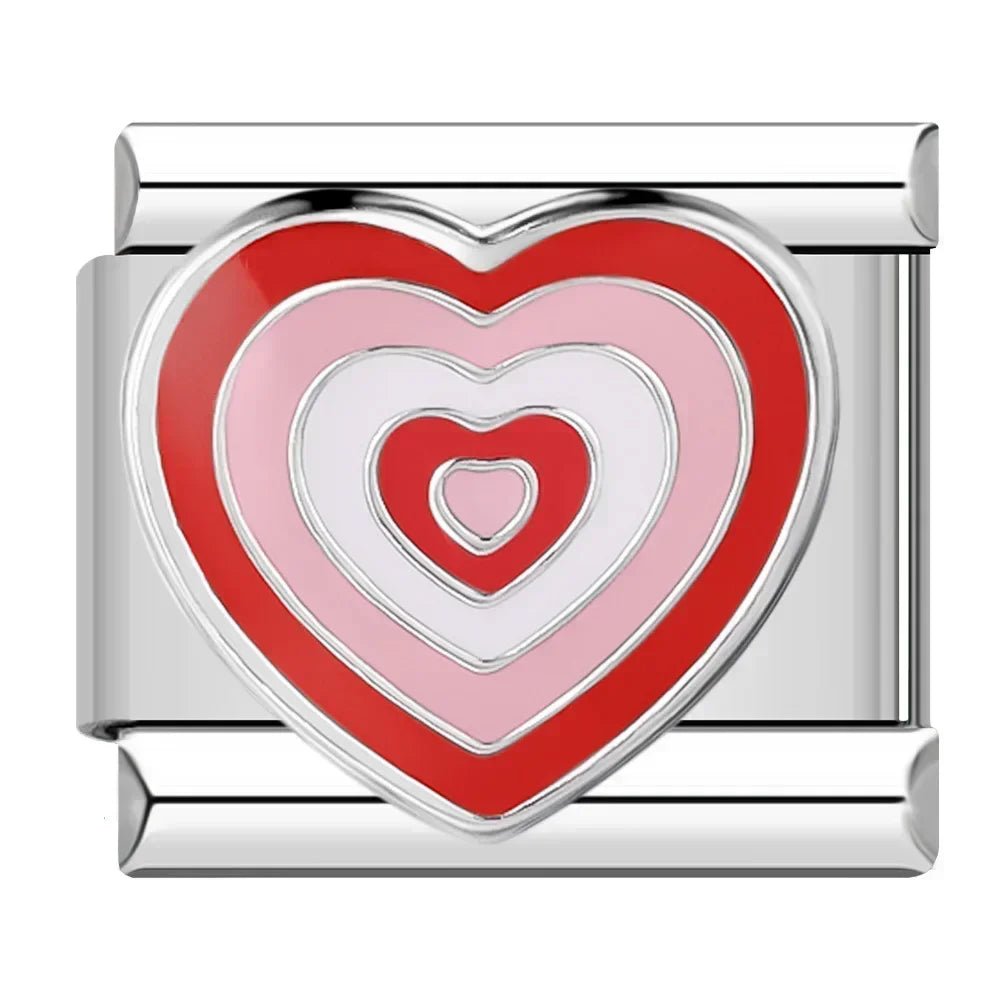 Hapiship Romantic Colour Heart Star Flwoer Tai Chi Italian Charm Links Fit 9mm Stainless Steel Bracelet Jewelry DIY Making DJ597 - Kaiju Mafia