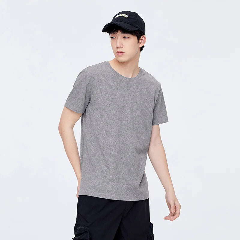 Semir Summer Cotton T Shirts Men 2025 Simple O Neck Stretch Solid New Tops Clothing Casual Tshirt Man Streetwear Cool Tee Shirts