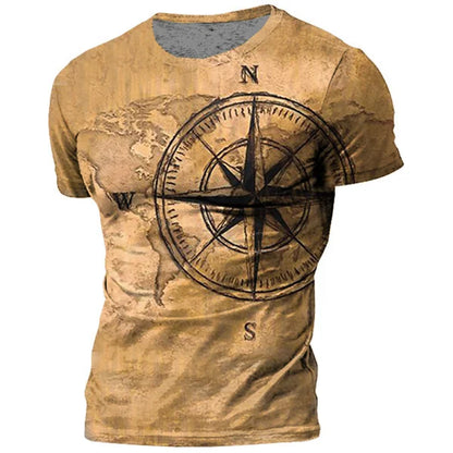Vintage compass printed men&