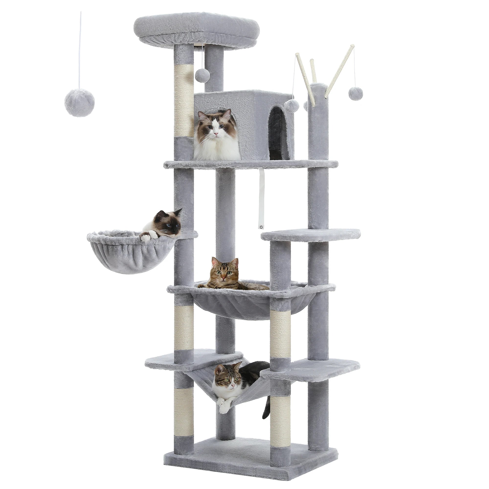 Ultimate Indoor Cat Tower - Multi-Level Plush Condo with Scratching Posts and Caves - Kaiju Mafia