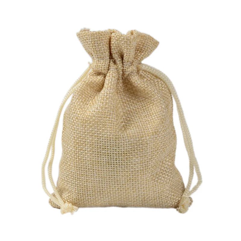 50/100Pcs Burlap Linen Drawstring Bag Jute Gift Bag Jewelry Packaging Organizer Storage Bag Party Favor Party Candy Bags - Kaiju Mafia