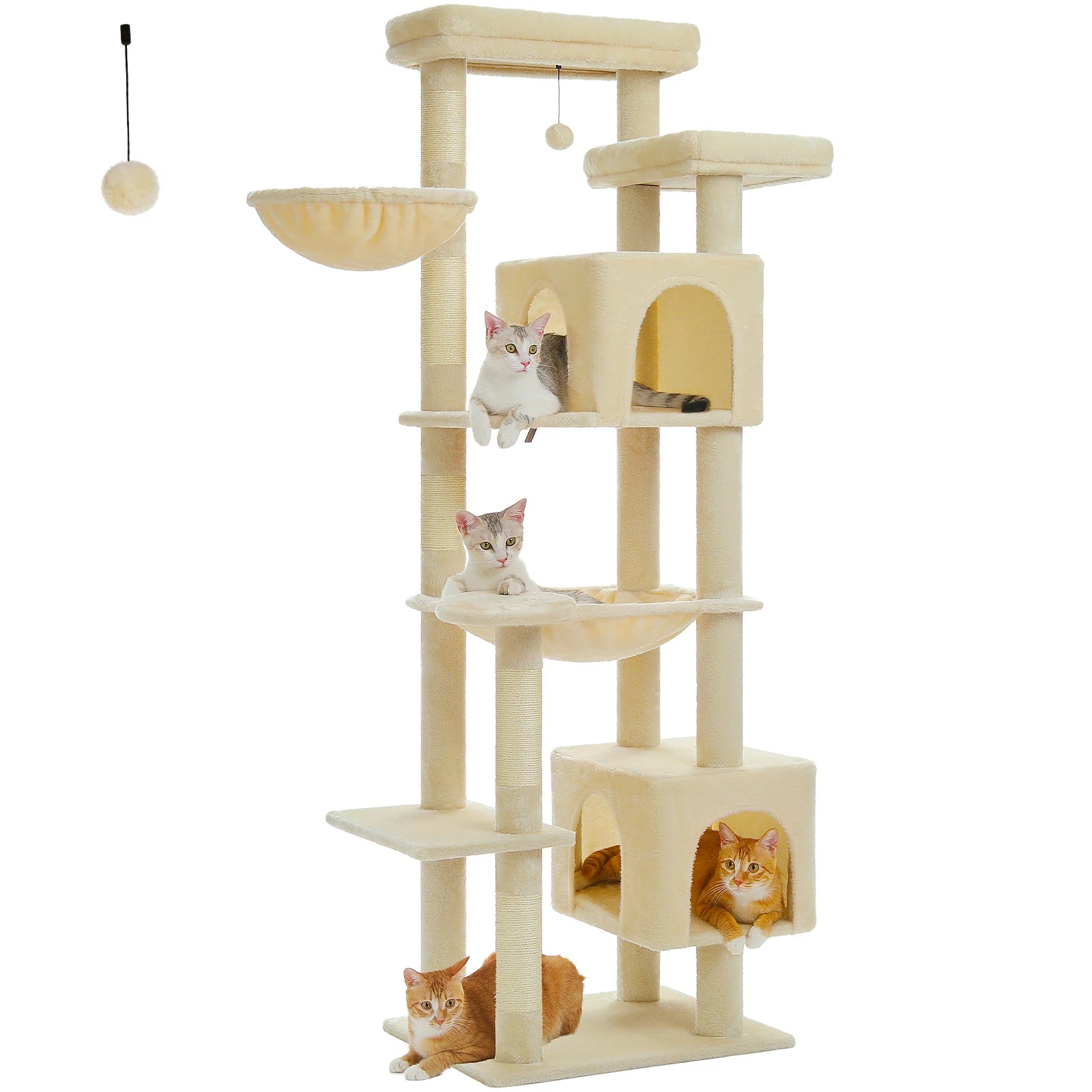 Ultimate Indoor Cat Tower - Multi-Level Plush Condo with Scratching Posts and Caves - Kaiju Mafia