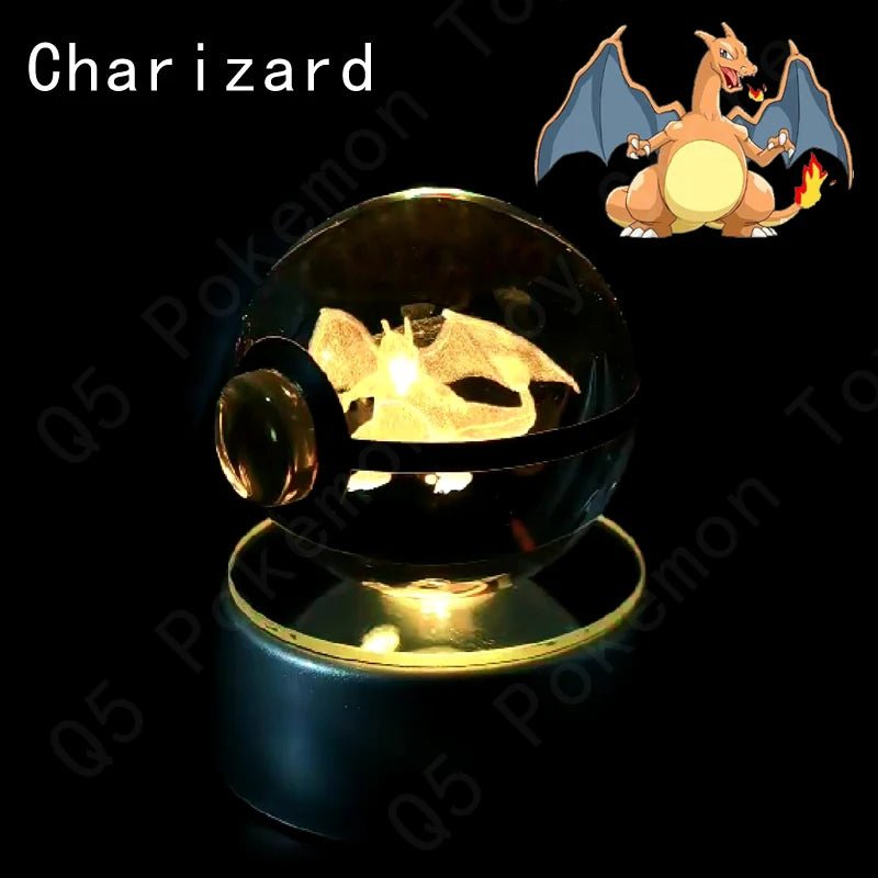 Pokemon 3D Crystal Ball Lamp Set - Perfect Kids Birthday Gift! - Kaiju Mafia