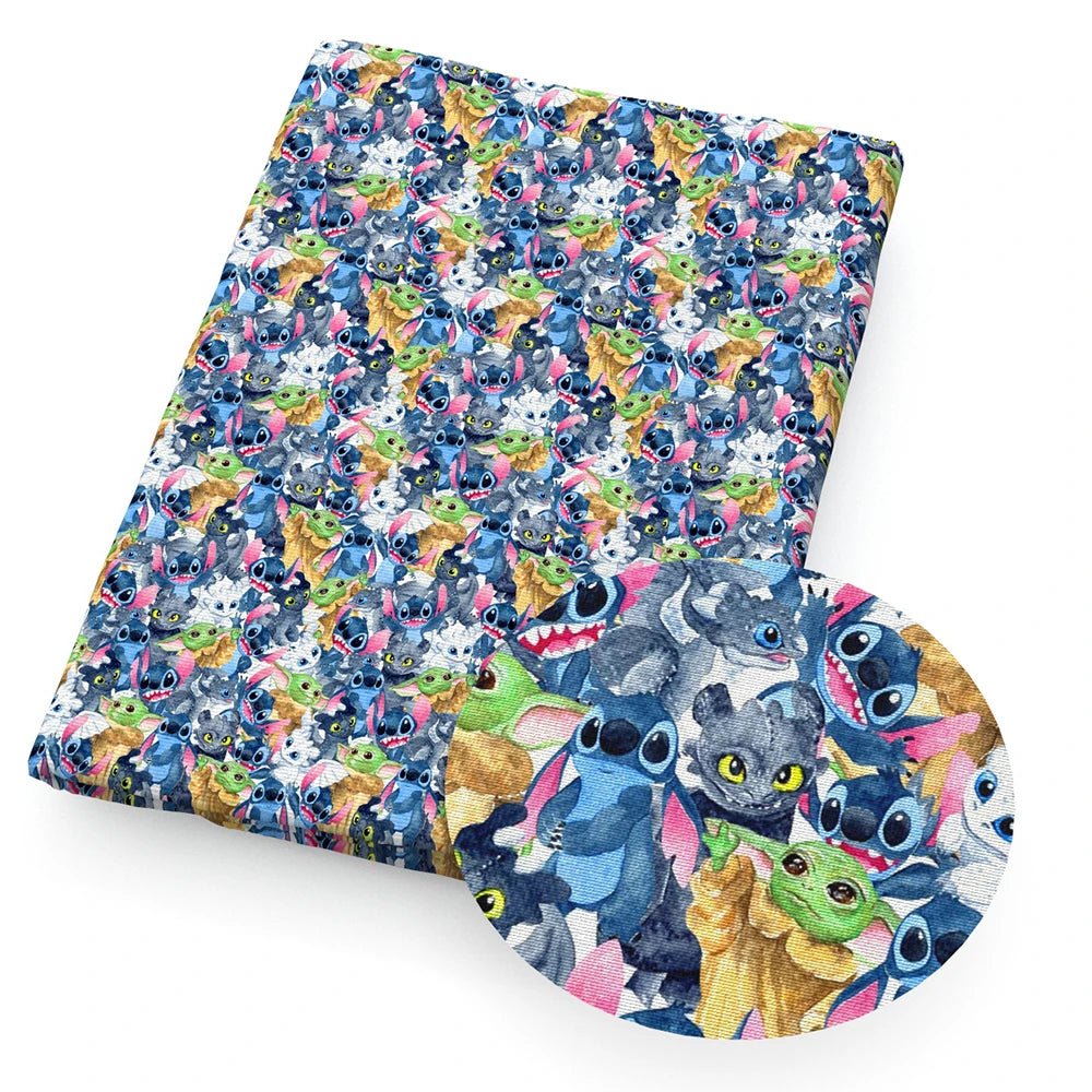Disney Lilo And Stitch 50*145cm Polyester Cotton Fabric Sewing Quilting Fabric Needlework Material DIY Handmade - Kaiju Mafia