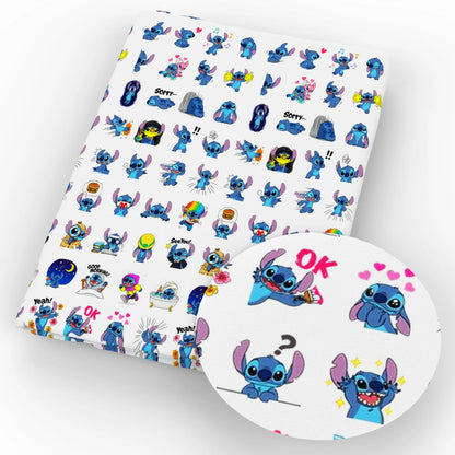 Disney Lilo and Stitch 50*145cm Polyester Cotton Fabric Sewing Quilting Fabric Needlework Material DIY Handmade