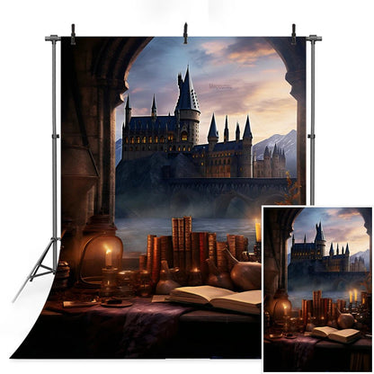 Magic Academy Vertical Section Backdrop Custom Hogwarts Theme Party Birthday Photography Poster Studio Decoration Background - Kaiju Mafia