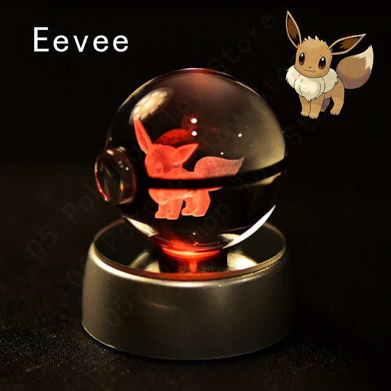 Pokemon 3D Crystal Ball Lamp Set - Perfect Kids Birthday Gift! - Kaiju Mafia