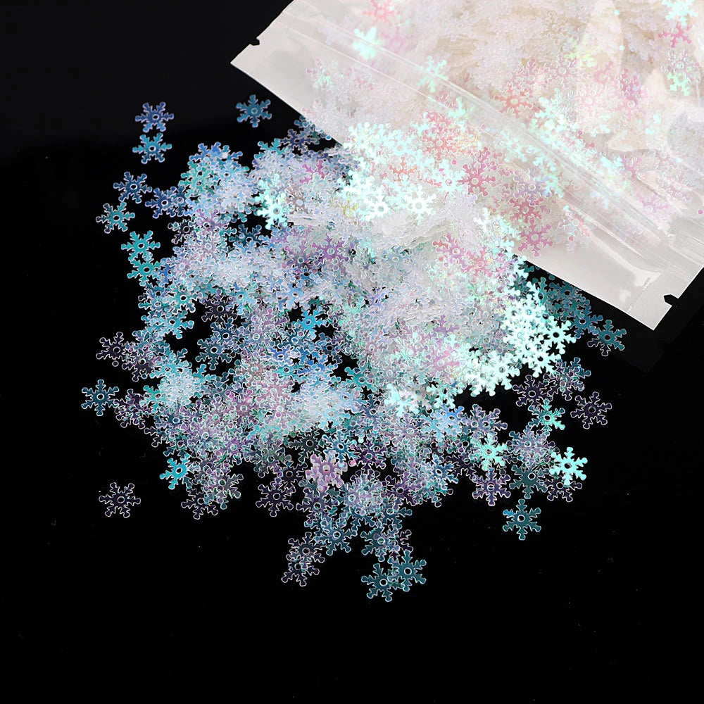 20g 8mm Glitter Christmas Snowflakes Sequins Confetti Artificial Snow Ornaments Christmas Decoration For Home Navidad 2022 Natal