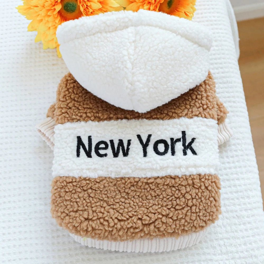 Berber Fleece Puppy Dog Hooded Sweater with Buckle Winter Warm Pet Clothes for Small Dogs Pomeranian Yorkie mascotas Sweatshirts - Kaiju Mafia