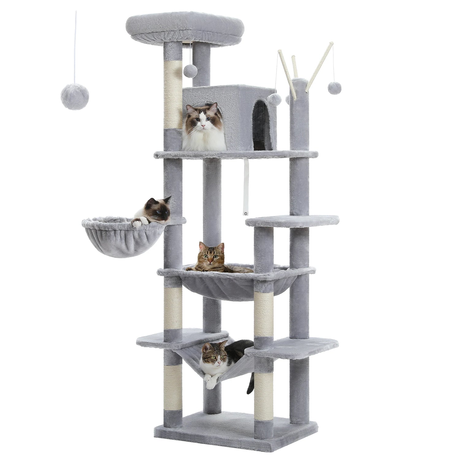 Ultimate Indoor Cat Tower - Multi-Level Plush Condo with Scratching Posts and Caves - Kaiju Mafia