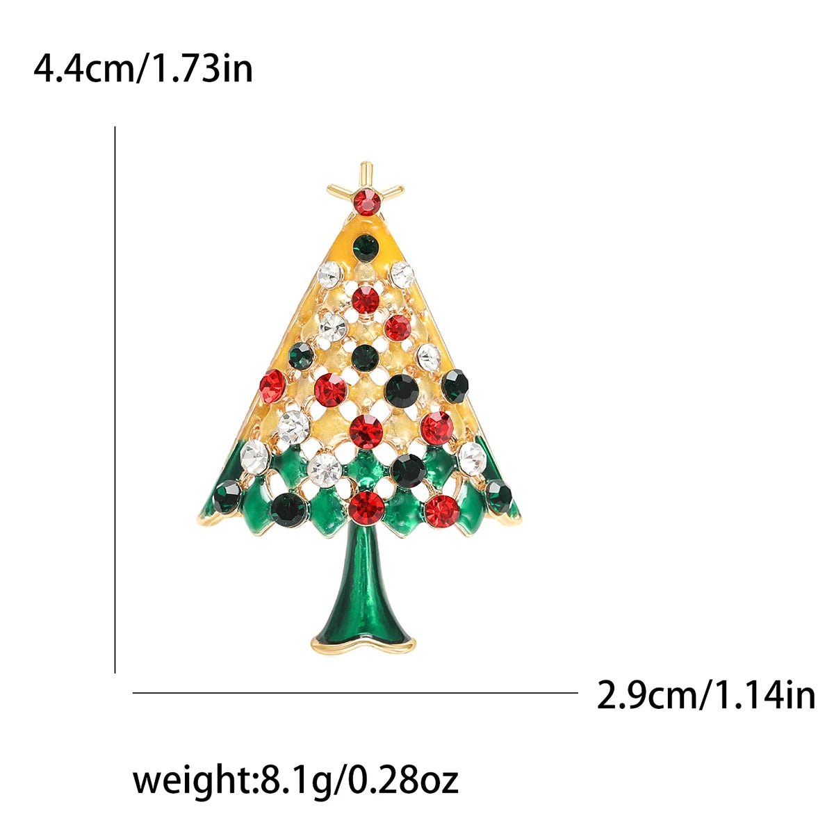 StarryGem Wholesale Christmas Festival Rhinestone Star Christmas Tree Brooches Classic Corsage Pins Coat Shirt Accessories Gifts - Kaiju Mafia