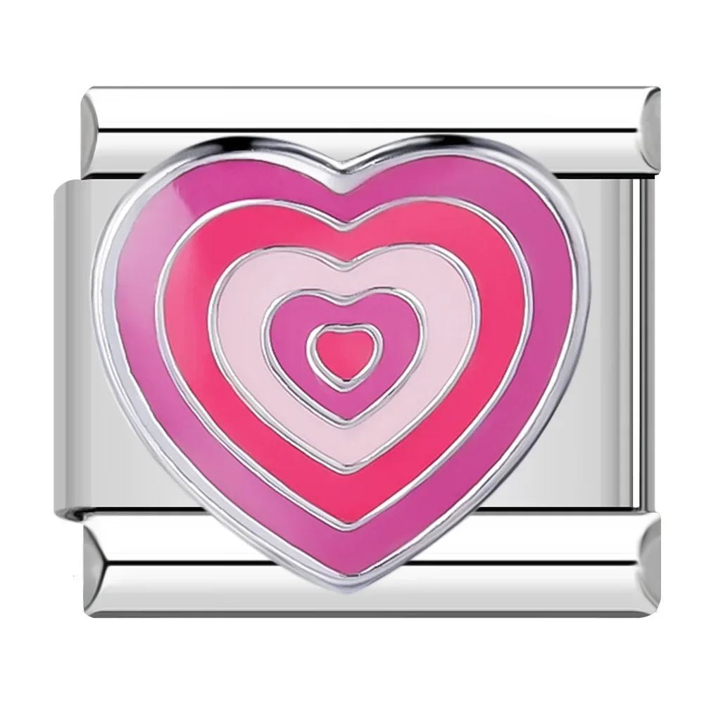 Hapiship Romantic Colour Heart Star Flwoer Tai Chi Italian Charm Links Fit 9mm Stainless Steel Bracelet Jewelry DIY Making DJ597 - Kaiju Mafia