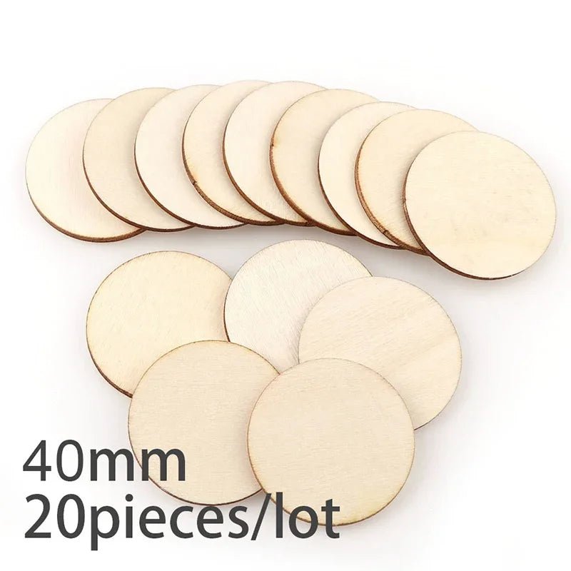 3mm Thickening 2 - 100Pcs 1cm - 10cm Unfinished Round Wood Slices DIY Crafts Wooden Circle Discs for Painting Wedding Ornament Decor - Kaiju Mafia